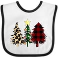 thumbnail image 3 of Inktastic Three Christmas Trees in Plaid and Leopard Print Boys or Girls Baby Bib, 3 of 4