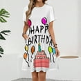 thumbnail image 2 of Happy Birthday! Dress Summer Street Style Dresses Female Short Sleeve Printed Sundress, 2 of 7