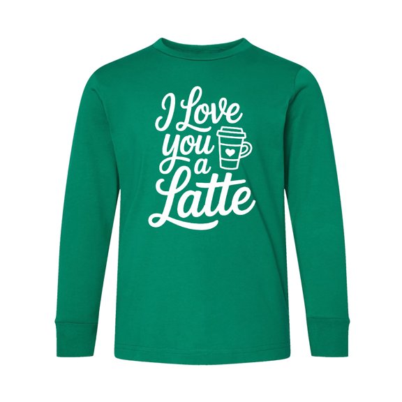 Inktastic I Love You a Latte Coffee Shirt Long Sleeve Youth T-Shirt