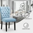 thumbnail image 4 of Foredo Velvet Dining Chairs, Modern Upholstered Dining Room Chair, Side Chairs with Button Tufting and Nailhead Trim for Kitchen Dining Room, Set of 2, Light Blue, 4 of 7