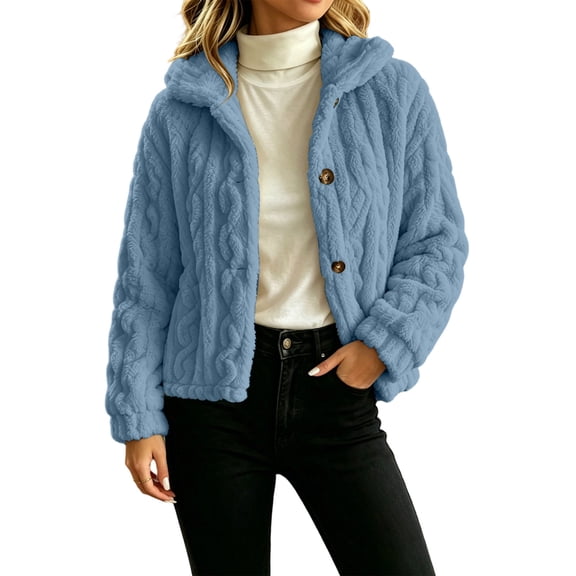 jjayotai Cozy Sherpa Bed Jackets for Women Button up Fuzzy Fleece Jacket Women Long Sleeve Warm Soft Cardigan Winter Coats