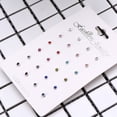 thumbnail image 6 of Simple 12 Pairs Earring Ear Bone Nails Rainbow Cubic Zircon Earrings Jewelry Birthstone Crystal Nose Lip Studs, 6 of 7