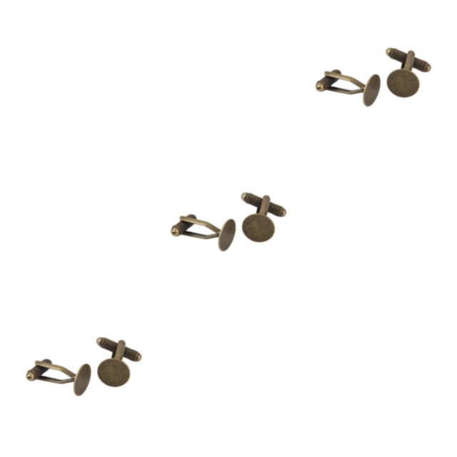 Sonducket 20Pcs Antique Bronze 12mm Flat Round Links Cufflinks Settings Blank Cuff Type1
