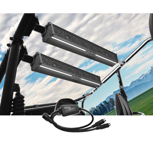 (2) Boss BRRC27 500w Powered Sound Bars+Bluetooth Controllers+Lights