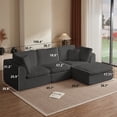 thumbnail image 4 of 110" Modular Sectional Sofa, Boneless Convertible L-Shape Couch with Ottoman, 3 Seater Cloud Sectional Couches for Living Room,Office，Dark Grey, 4 of 10