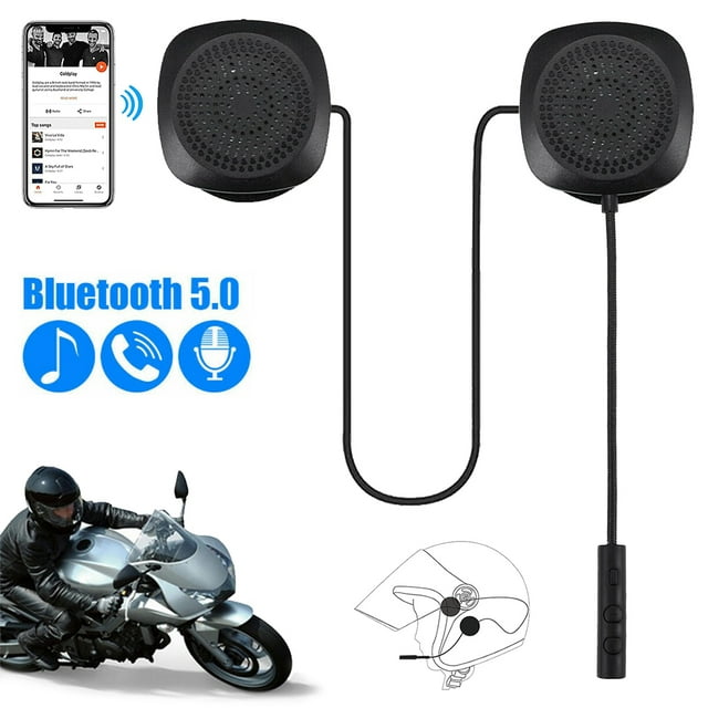 Casque-micro de Moto Sans Fil Compatible Bluetooth, Casque d'Intercom pour Moto, Héphones de Casque Sans Fil, Systèmes de Communication de Casque Sans Fil pour Motocyclette, Casque-Micro de Moteur