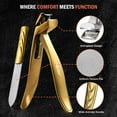 thumbnail image 4 of BEZOX Ergonomic Angled Head Precision Toenail Clipper for Senior Thick Nails - Large Finger Nail Clippers Adult with Metal Nail File - Golden, 4 of 9