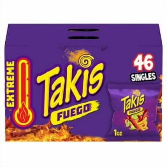 Takis Fuego Rolled Tortilla Chips, 1 oz., 46 count.pack of 2
