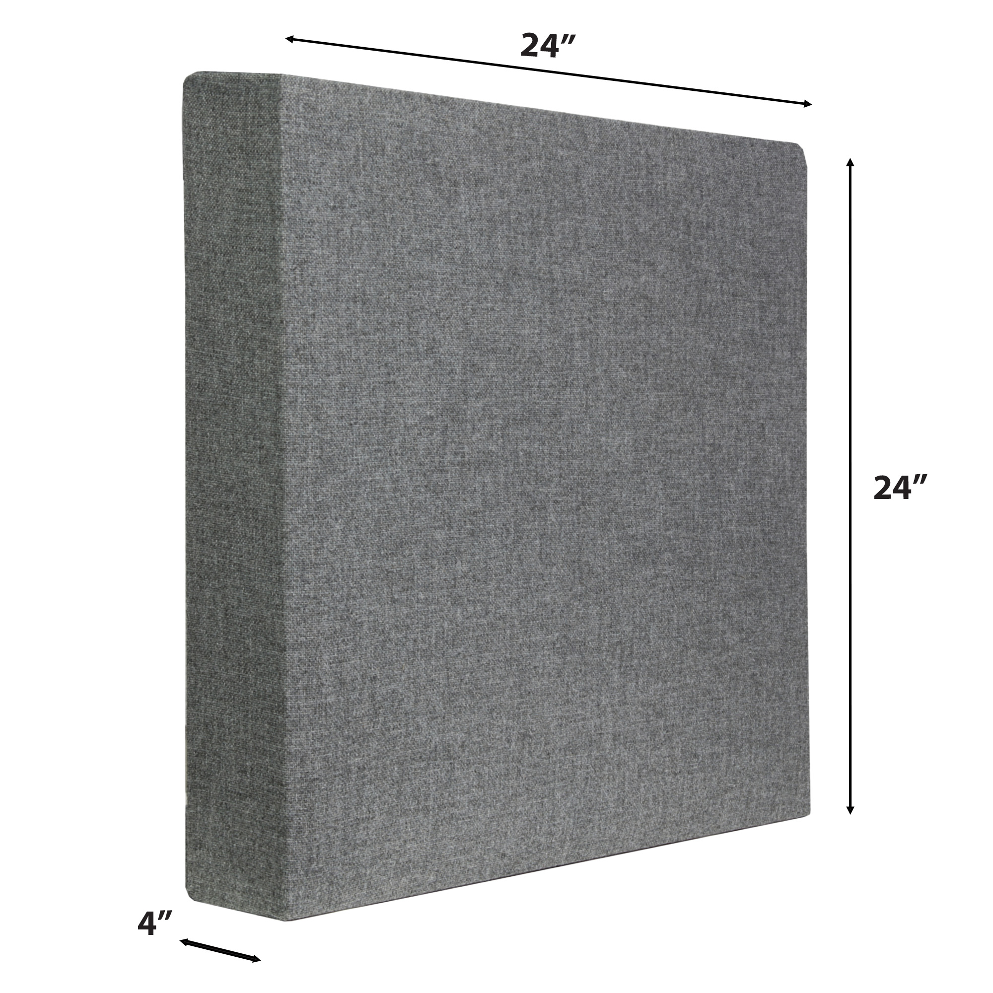 ATS Acoustics Tackable Acoustic Panel 24" x 24" x 4" Sound Absorbing Professional Studio Quality Tack Board Wall Panel (Charcoal)