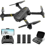 4DRC V4 Drone with 1080P HD Camera for Adults and Children,   FPV Real-Time Video, 3 Batteries and Storage Bag, Black