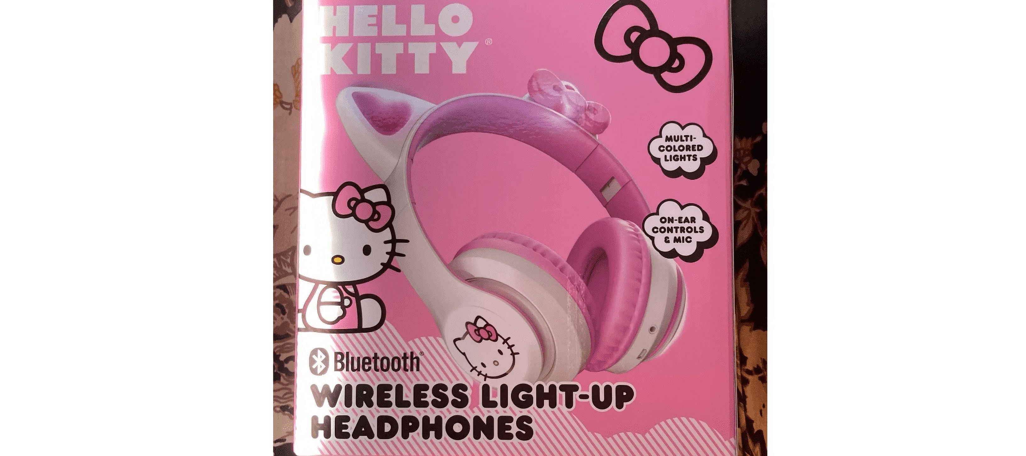 Hello Kitty Wireless Light Up Headphones with Foldable Design and Built-In Mic