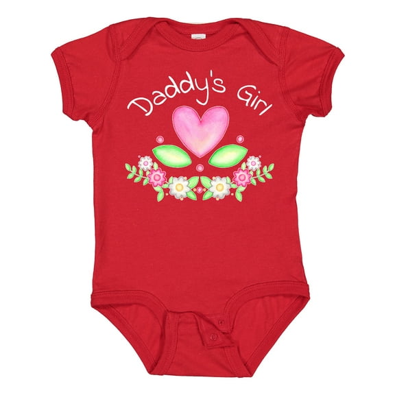 Inktastic Daddy's Girl- Heart Flowers Girls Baby Bodysuit
