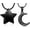 Black, variant on 2 Pack Moon & Star Urn Necklace for Ashes Cremation Jewelry for Women Men Stainless Steel Memorial Lockets Keepsakes Jewelry for Ashes Pendant - Fill kit