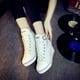 thumbnail image 1 of Zapatillas De Lona Con Plataforma Para Mujer, Zapatos Casuales Con Cremallera Lateral Y Punta Redonda Con Cordones, Zapatos De Cuña Cómodos Para Exteriores, 1 of 3