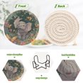 thumbnail image 3 of 6 Pcs Drink Coasters with Holder 3.94in Woven Coasters for Drinks Cute Elephant Coaster Set for Protection Table, 3 of 7