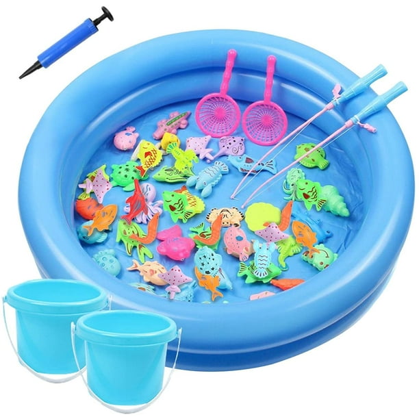 HTAIGUO Magnetic Fishing Toys Game Set for Kids, Water Table
