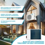 Daikin 18,000 BTU 18 SEER2 R32 Entra Series Ductless Air Conditioner Heat Pump with 15 ft. Pre-Flared Installation Kit and Bracket