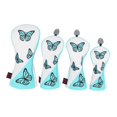 thumbnail image 3 of 4x Golf Club Head Cover Golf Shaft Protector Professional PU Leather Durable Golf Headcovers Golf Driver Head Covers for Hybrid Fairway Wood white, 3 of 10