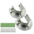 thumbnail image 6 of 8 Pcs Stainless Steel Hanging Rod Bracket U Shaped Curtain Rod Bracket, Heavy Duty Round Tube Sockets with Screws (25mm), 6 of 8
