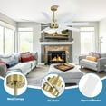 thumbnail image 2 of MLiAN 72 in. 8-Plywood Blades Indoor Ceiling Fan With Remote... White and Gold, 2 of 5