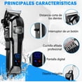 thumbnail image 3 of Maquina Para Cortar Cabello Cortadora De Pelo Profesional Inalámbrica Recargable Kit Completo Trimmer Modelo Negro, 3 of 4