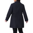thumbnail image 4 of DARING DIVA Women's Plus Size Peter Pan Collar Long Sleeves Winter Coats 1X Dark Blue, 4 of 6