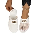 thumbnail image 6 of Hopeusnice Slippers for Women Mesh Materials Summer And Fall Shoes Breathable Non-Slip Closed-Toe Sandals Flat Heel Trendy Women's Slippers Soft Comfortable Walking Shoes White 38, 6 of 9