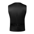 thumbnail image 4 of Chaleco de traje de Cachemira liso negro para hombre con corbata, pajarita, pañuelo, gemelos, chaleco Formal para esmoquin de boda y graduación, 4 of 5