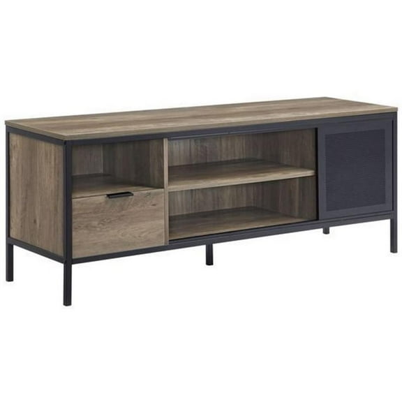 Bowery Hill Rustic TV Stand in Rustic Oak & Black Finish
