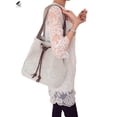 thumbnail image 4 of PULLIMORE Women Casual Canvas Handbags Hobo Printing Crossbody Shoulder Tote Bags Retro Messenger Bag (White), 4 of 10