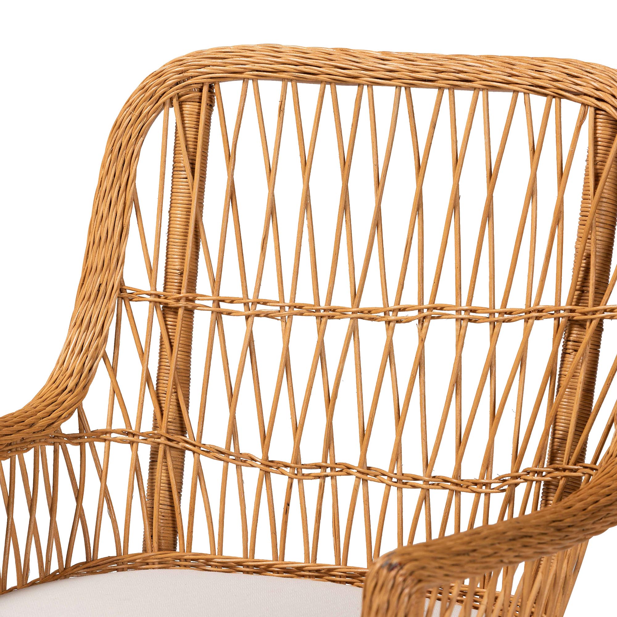 bali & pari Teresa Boho Arm Chair, Light Honey