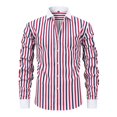thumbnail image 2 of LIIPEE Stripes Graphic Dress Shirt For Men Long Sleeve Turn Down Collar Button Up Shirts Male Comfortable Formal Business Tops,XL, 2 of 9