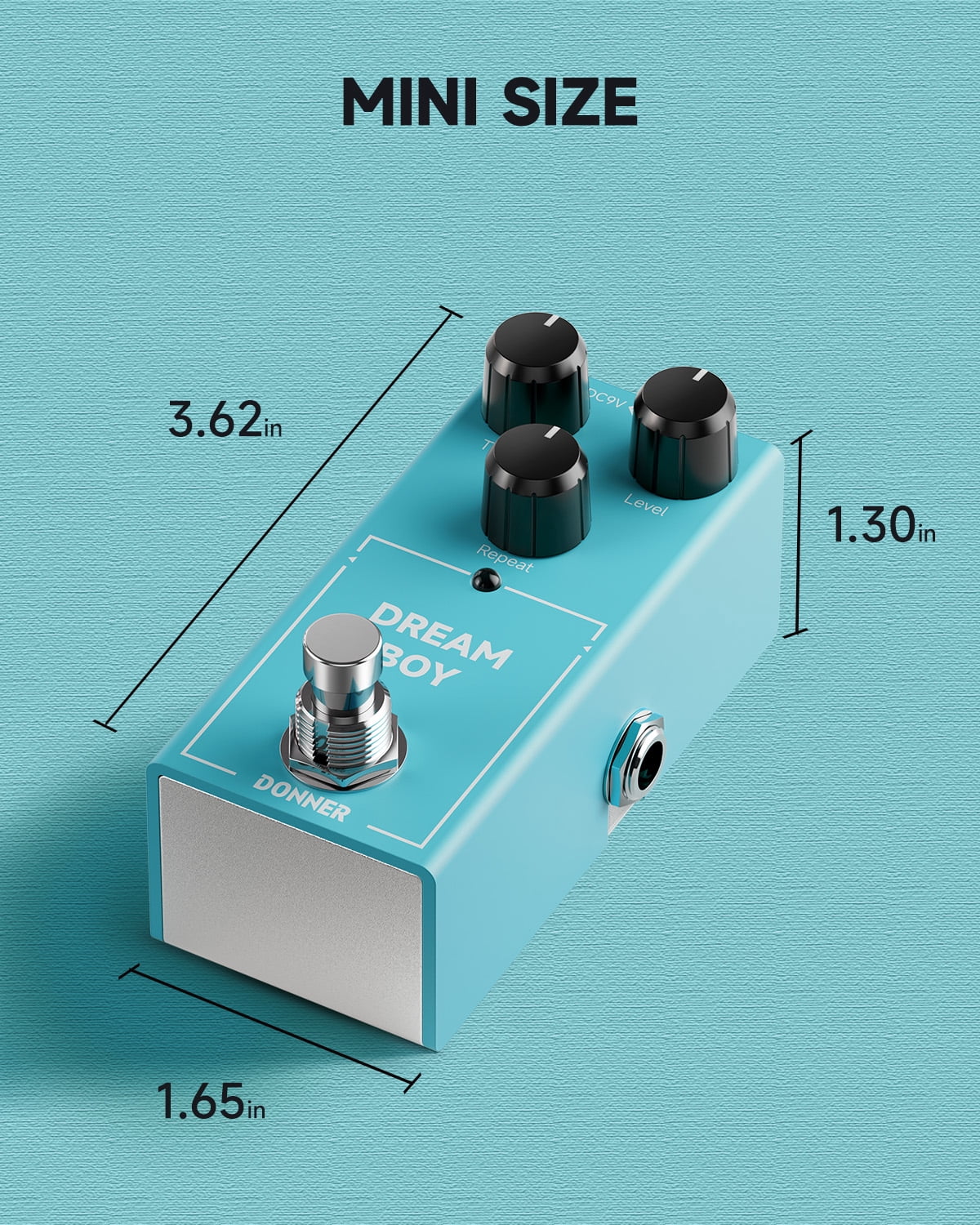 Donner Guitar Delay Pedal, Blue Mini Delay Guitar Effect Pedal Vintage Delay True Bypass