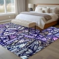 thumbnail image 4 of 5'x7' Area Rugs, Purple Blue Teal Butterfly Indoor Outdoor Area Rug for Living Room Bedroom, Modern Abstract Art Washable Bathroom Rugs Kitchen Floor Carpet Mats Home Decor Aesthetic, 4 of 8