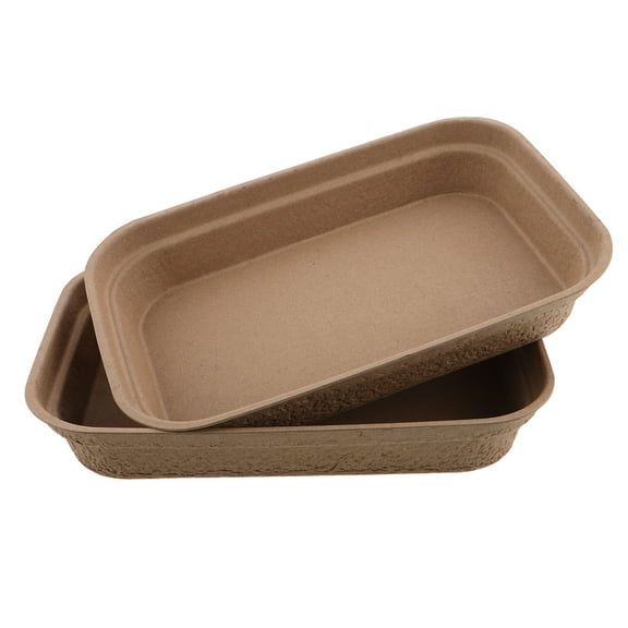 MLINS Large Pulp Litter Box for Cats with Splash Guard Open Design Easy to Clean and Lightweight for Pet Use Light Brown