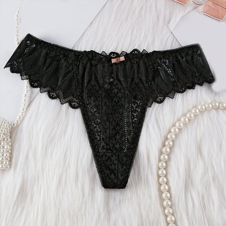 Meiodtion Underwear for Women High Waisted G String Cheeky Seamless Panty Thong Banded Waist Stretchable Panties  Black  XL