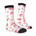 thumbnail image 2 of Goofa Pink Hearts Printed Men's Crew Socks, Soft Durable Breathable Moisture-Wicking with Odor Control Cotton socks, 2 of 9