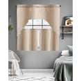 thumbnail image 5 of Khaki Ombre Kitchen Curtain and Valance Set 3 Pieces,Rod Pocket Short Tier Curtains 24 Inch Length,Modern Abstract Art Farmhouse Gradient Swag Topper Small Window Treatment for Cafe Bathroom Bedroom, 5 of 6