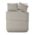 thumbnail image 3 of VCNY Home Staton 3-Piece Taupe Geometric Polyester Quilt Set, King, 3 of 6