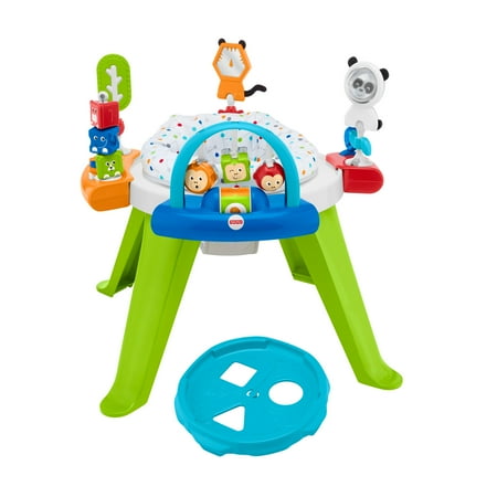 UPC: 0887961686593 | Fisher-Price 3-in-1 Spin & Sort Infant Activity Center and Toddler Play Table Retro Roar