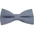 thumbnail image 1 of Nvzi 2 piezas de pajarita clásica preatada para esmoquin formal liso ajustable para adultos y niños, pajarita elegante para fiesta de bodas, corbata lisa (gris), 1 of 4