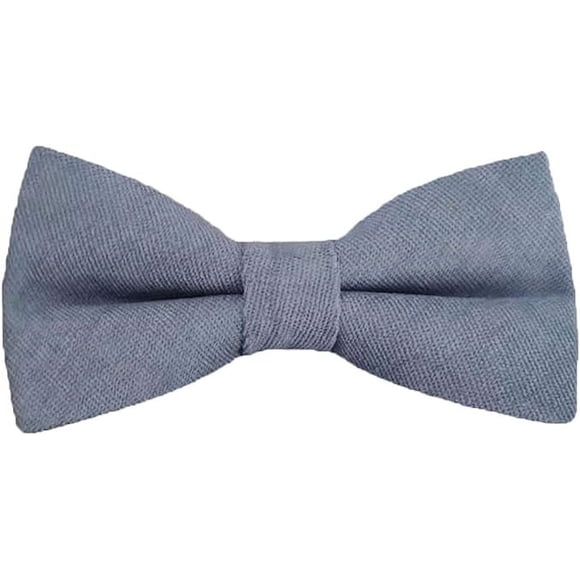 Zhuge 2 piezas de pajarita clásica preatada para esmoquin formal liso ajustable para adultos y niños, pajarita elegante para fiesta de bodas, corbata lisa (gris)