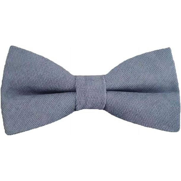 Zhuge 2 piezas de pajarita clásica preatada para esmoquin formal liso ajustable para adultos y niños, pajarita elegante para fiesta de bodas, corbata lisa (gris)