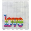 thumbnail image 3 of Ambesonne Pride Shower Curtain, Love Sign on Wood Planks, 69"Wx70"L, Multicolor, 3 of 3