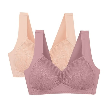 Tao Tao Women s Bras - Seamless Wire Free Bralette Women s Push-Up Bra For Beautiful Back Plus Size Full Coverage Lifting Bras Daily Bra 2 Pack Multicolor S