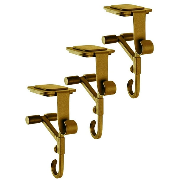 Gancho Manto Con 2 Ganchos Metal para Chimenea Guirnaldas Calcetín (oro 3pcs)