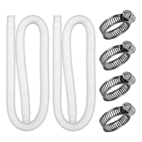 Oneshit Pool Hoses for Above Ground Pools, 4 Pack 1.25 x 59 Inch Pool Filter Pump Hoses for Pool Filter Pump With 4 Metal Clamps Clearance