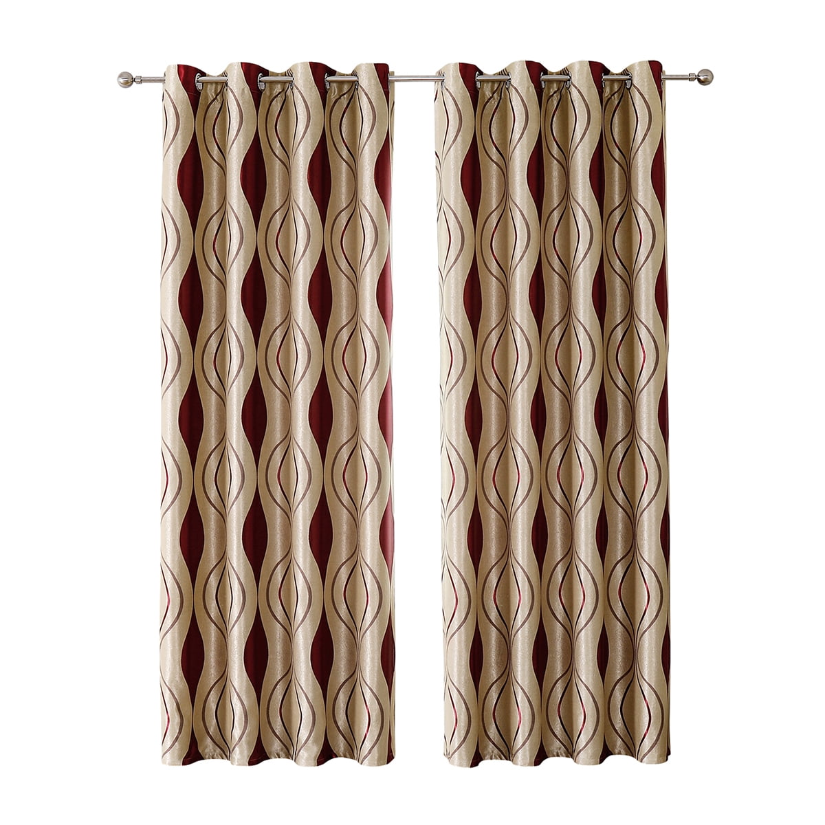 DYstyle 1/2 Panels Drapes Geometric Textile Living Room Bedroom Grommet