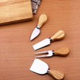 thumbnail image 2 of 4pcs/set Oak Bamboo Cheese Cutter Knife Slicer Kit Kitchen Useful Cooking Tools, 2 of 5