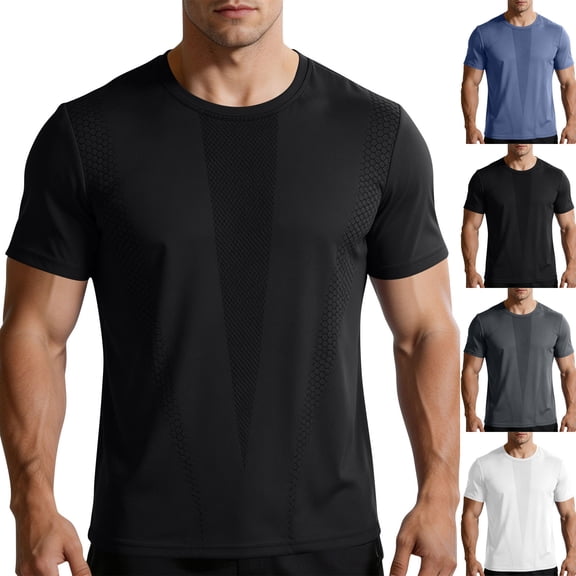 Frnrwgo Mens T Shirt Short Sleeve Mesh Breathable Loose Big and Tall Summer Sports Top